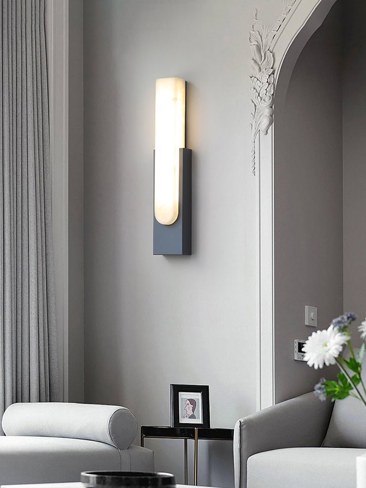 Modern Natural Alabaster LED Wall Lamp Stone Sconce for Interior Lighting