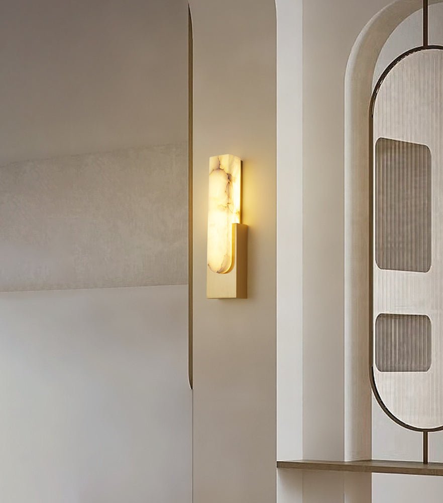 Modern Natural Alabaster LED Wall Lamp Stone Sconce for Interior Lighting