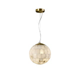 Modern Natural Alabaster Sphere Pendant Light with Solid Brass Hardware Luxury Stone Globe Lamp