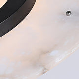 Modern Natural Alabaster Stone Magma Pendant Light with Matte Black Steel Frame