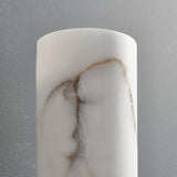 Modern Natural Alabaster Stone Torch Wall Sconce with Blackened Brass Hardware