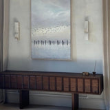 Modern Natural Alabaster Stone Wall Sconce Set of Two Integrated LED Gold Wall Light
