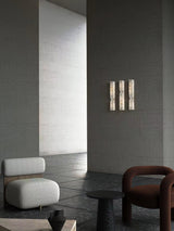 Modern Natural Alabaster Stone Wall Sconce Set of Two Integrated LED Gold Wall Light