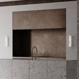 Modern Natural Alabaster Stone Wall Sconce Set of Two Integrated LED Gold Wall Light