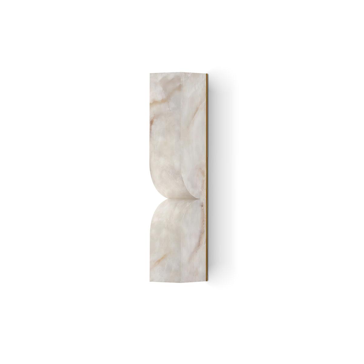 Modern Natural Alabaster Stone Wall Sconce Set of Two Integrated LED Gold Wall Light