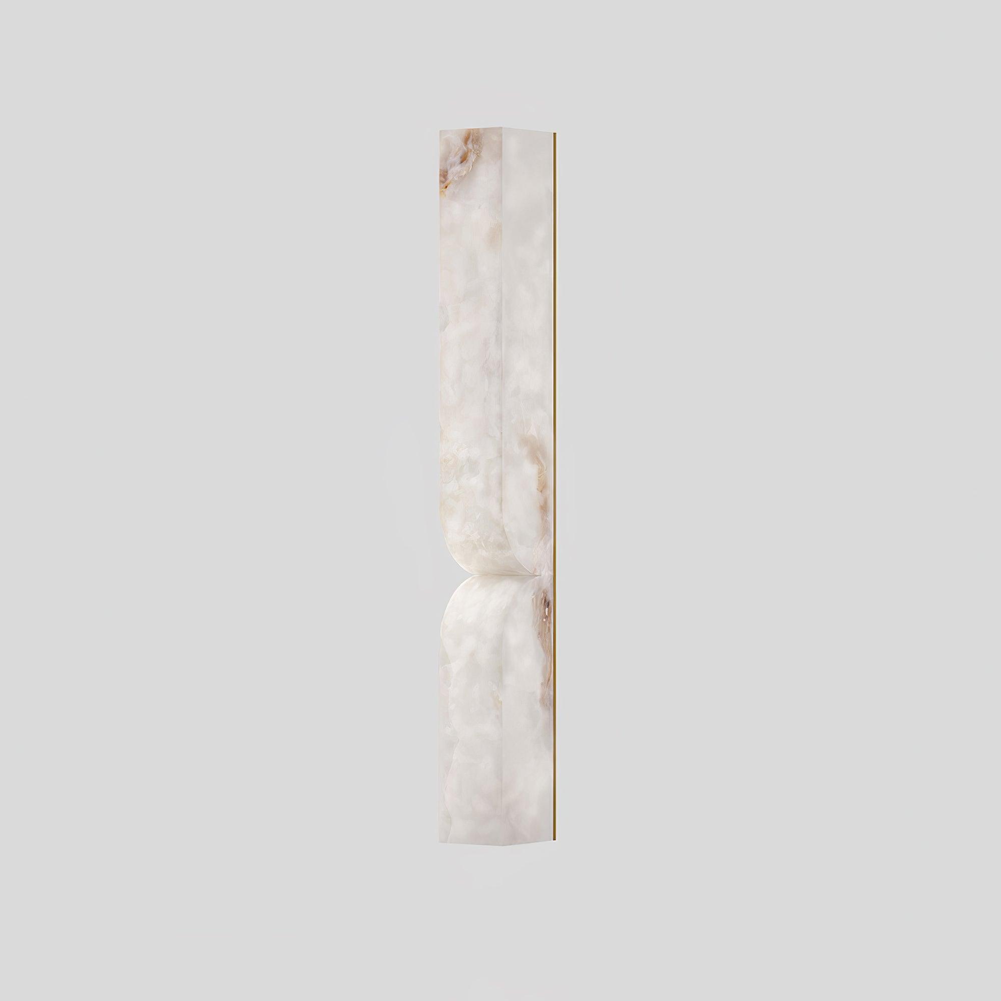 Modern Natural Alabaster Stone Wall Sconce Set of Two Integrated LED Gold Wall Light