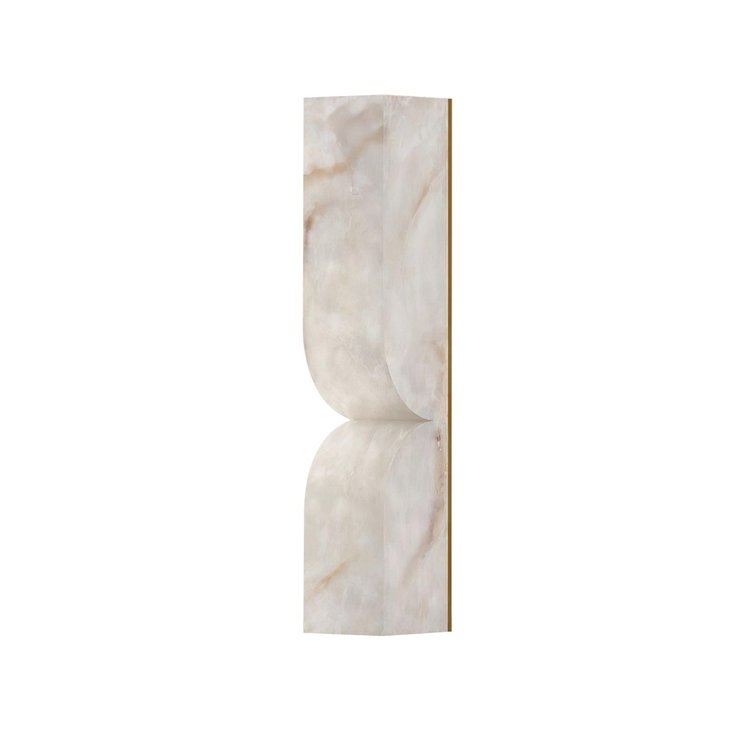 Modern Natural Alabaster Stone Wall Sconce Set of Two Integrated LED Gold Wall Light