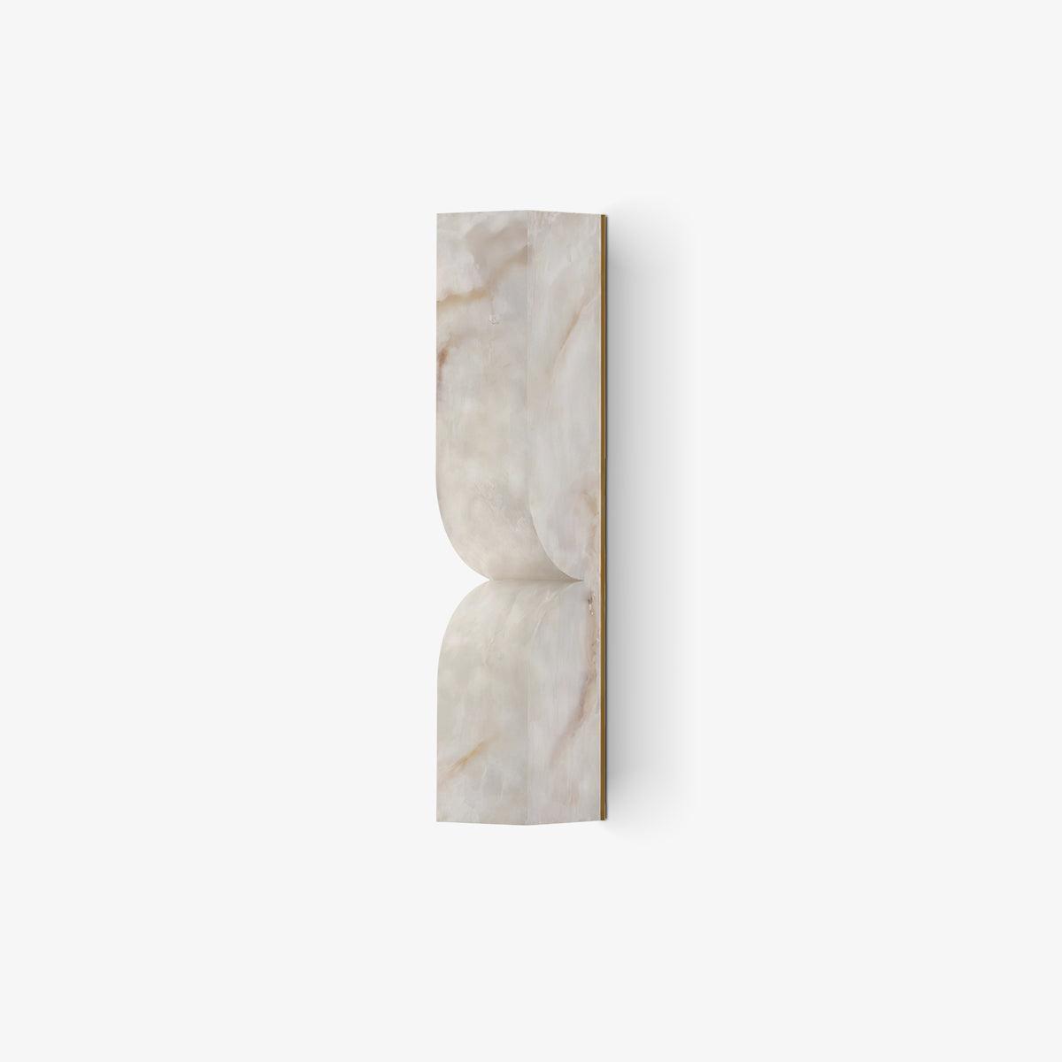 Modern Natural Alabaster Stone Wall Sconce Set of Two Integrated LED Gold Wall Light