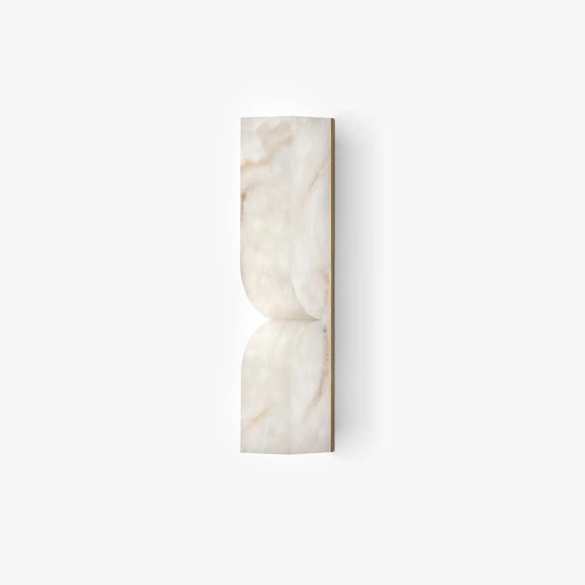 Modern Natural Alabaster Stone Wall Sconce Set of Two Integrated LED Gold Wall Light