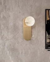 Modern Natural Alabaster Wall Sconce Set of 2 Luxury Stone Lighting for Bedroom and Living Room