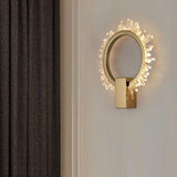 Modern Natural Crystal Wall Sconce Luxury Gold LED Wall Mounted Lighting Fixture