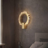 Modern Natural Crystal Wall Sconce Luxury Gold LED Wall Mounted Lighting Fixture