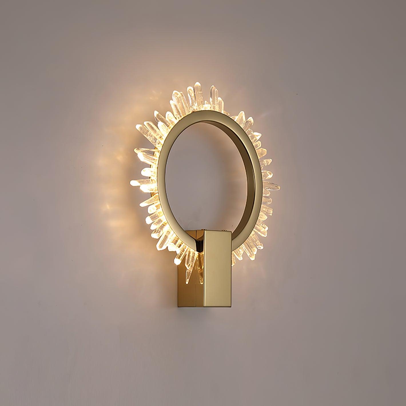 Modern Natural Crystal Wall Sconce Luxury Gold LED Wall Mounted Lighting Fixture