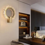 Modern Natural Crystal Wall Sconce Luxury Gold LED Wall Mounted Lighting Fixture