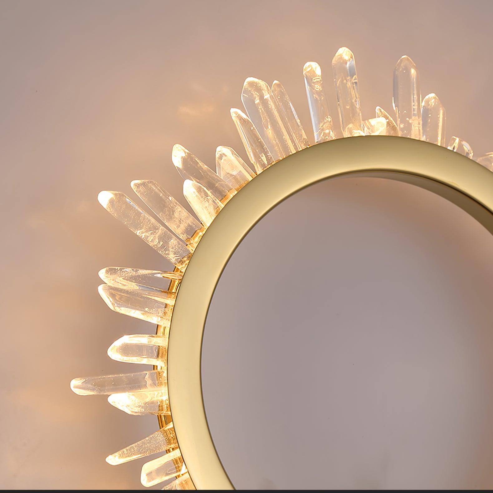 Modern Natural Crystal Wall Sconce Luxury Gold LED Wall Mounted Lighting Fixture