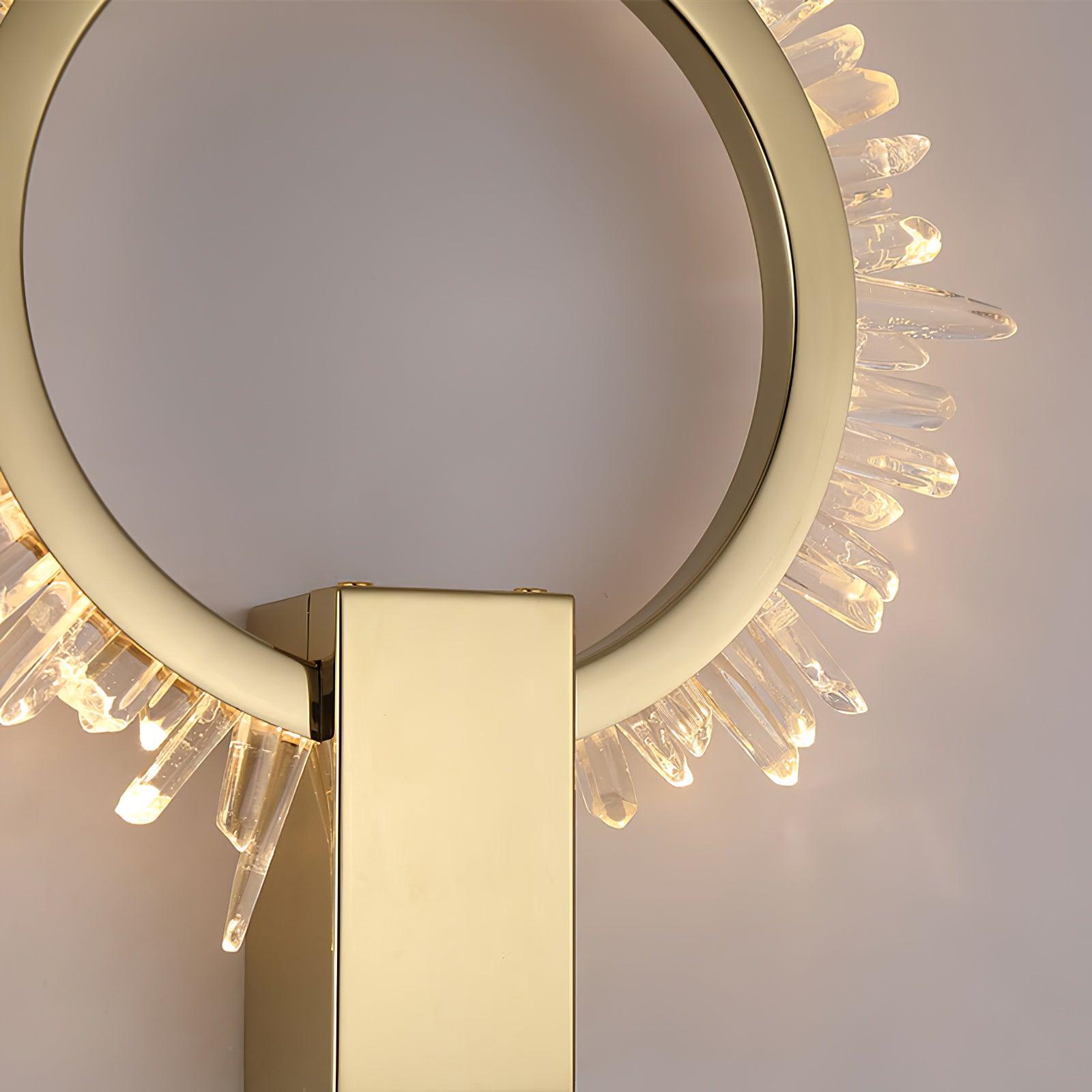 Modern Natural Crystal Wall Sconce Luxury Gold LED Wall Mounted Lighting Fixture