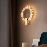 Modern Natural Crystal Wall Sconce Luxury Gold LED Wall Mounted Lighting Fixture