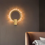 Modern Natural Crystal Wall Sconce Luxury Gold LED Wall Mounted Lighting Fixture