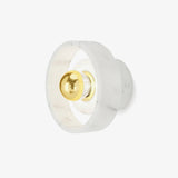 Modern Natural Marble Aura LED Wall Sconce with Gold Mirror Finish for Interior Lighting