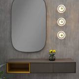 Modern Natural Marble Aura LED Wall Sconce with Gold Mirror Finish for Interior Lighting