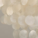 Modern Natural Seashell Discs Chandelier Four Tier Luxury Pendant Light for Dining Room