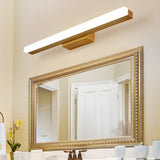 Modern Natural Wood LED Vanity Light for Bathroom Mirror Rectangular Wall Mounted Sconce Fixture