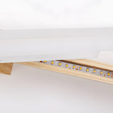 Modern Natural Wood LED Vanity Light for Bathroom Mirror Rectangular Wall Mounted Sconce Fixture