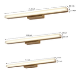 Modern Natural Wood LED Vanity Light for Bathroom Mirror Rectangular Wall Mounted Sconce Fixture