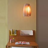 Modern Natural Wood Sphere Pendant Light Globe Slat Ceiling Hanging Lamp for Home Decor