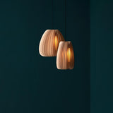 Modern Natural Wood Sphere Pendant Light Globe Slat Ceiling Hanging Lamp for Home Decor