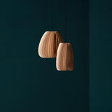 Modern Natural Wood Sphere Pendant Light Globe Slat Ceiling Hanging Lamp for Home Decor