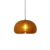 Modern Natural Wood Sphere Pendant Light Globe Slat Ceiling Hanging Lamp for Home Decor