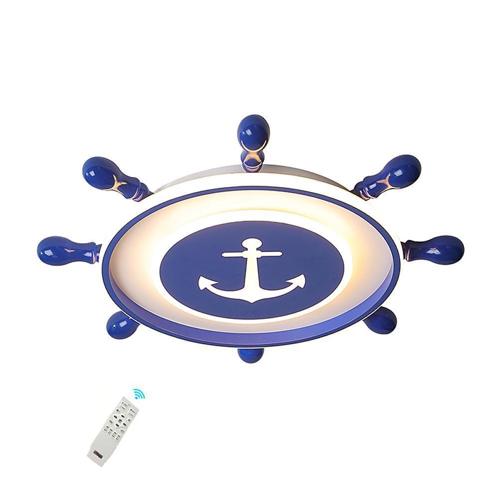 Modern Nautical Anchor Insignia LED Flush Mount Ceiling Light for Childrens Bedroom