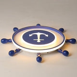 Modern Nautical Anchor Insignia LED Flush Mount Ceiling Light for Childrens Bedroom