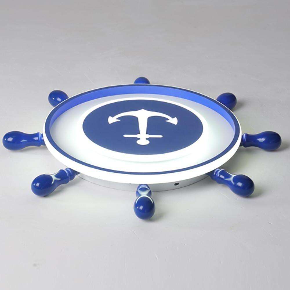 Modern Nautical Anchor Insignia LED Flush Mount Ceiling Light for Childrens Bedroom