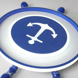 Modern Nautical Anchor Insignia LED Flush Mount Ceiling Light for Childrens Bedroom