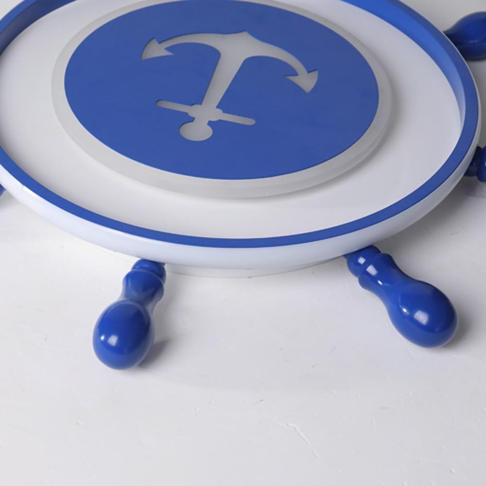 Modern Nautical Anchor Insignia LED Flush Mount Ceiling Light for Childrens Bedroom