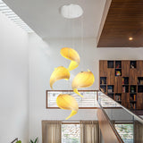 Modern Nautilus Shell Wooden Pendant Lamp Organic Spiral Coastal Hanging Light