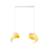 Modern Nautilus Shell Wooden Pendant Lamp Organic Spiral Coastal Hanging Light