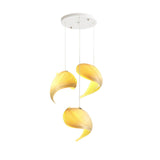 Modern Nautilus Shell Wooden Pendant Lamp Organic Spiral Coastal Hanging Light