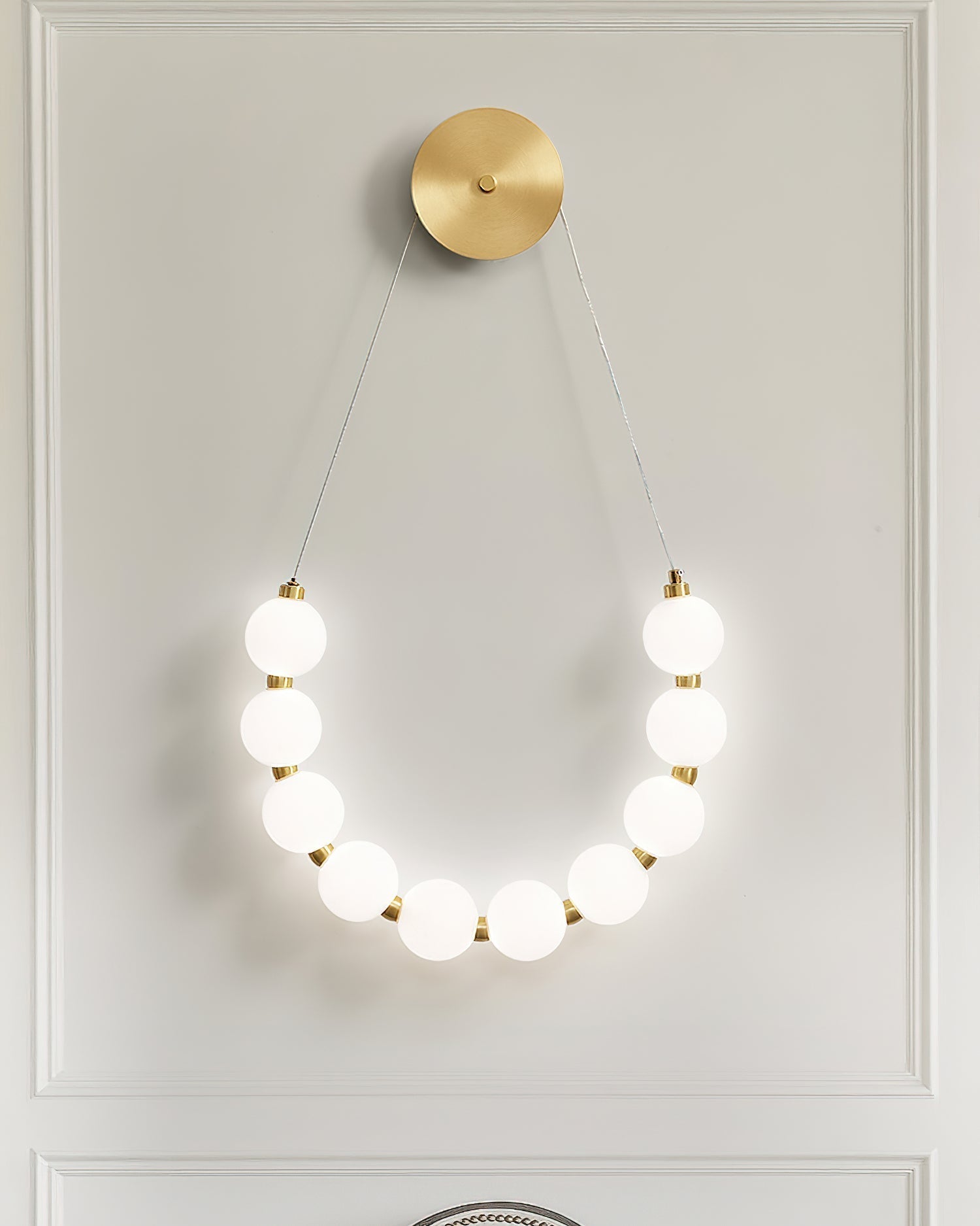 Modern Necklace Loop Brass Wall Lamp Integrated LED Minimalist Indoor Sconce Lighting