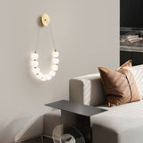 Modern Necklace Loop Brass Wall Lamp Integrated LED Minimalist Indoor Sconce Lighting