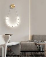 Modern Necklace Loop Brass Wall Lamp Integrated LED Minimalist Indoor Sconce Lighting