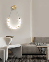 Modern Necklace Loop Brass Wall Lamp Integrated LED Minimalist Indoor Sconce Lighting