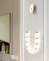 Modern Necklace Loop Brass Wall Lamp Integrated LED Minimalist Indoor Sconce Lighting