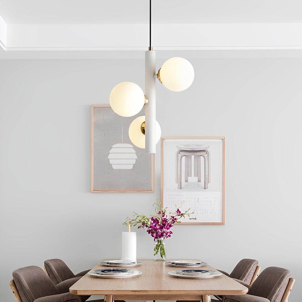 Modern Nordic 3 Glass Globe LED Pendant Light for Dining Room and Living Space