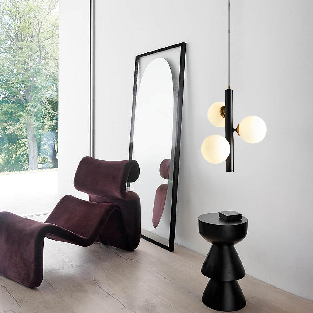 Modern Nordic 3 Glass Globe LED Pendant Light for Dining Room and Living Space