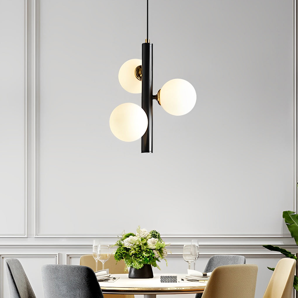 Modern Nordic 3 Glass Globe LED Pendant Light for Dining Room and Living Space