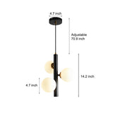 Modern Nordic 3 Glass Globe LED Pendant Light for Dining Room and Living Space