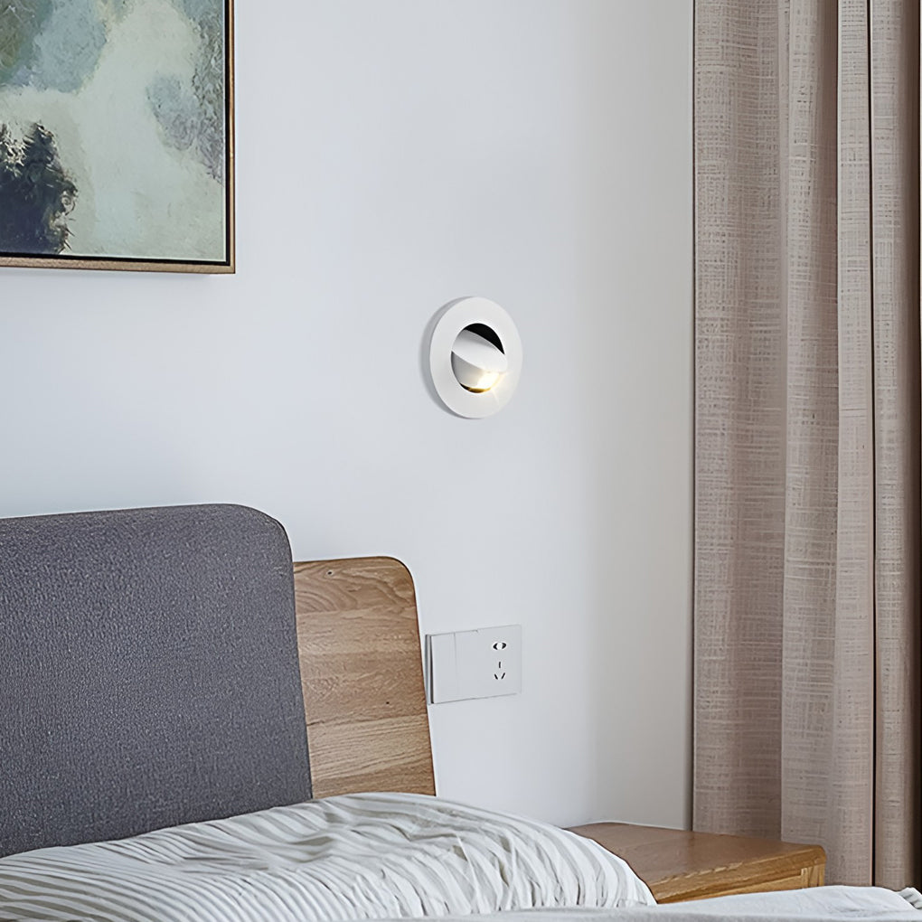 Modern Nordic 3W LED Recessed Wall Sconce with 360 Degree Rotation Adjustable Reading Light